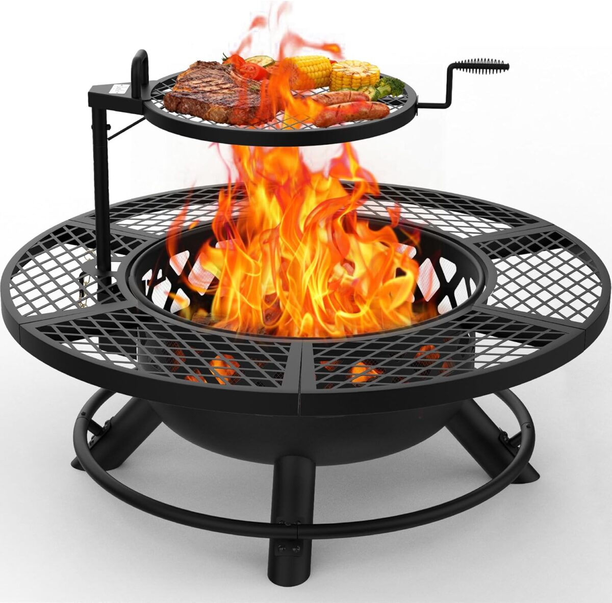 BALI OUTDOORS Fire Pit with Poker, 40 inch Outdoor Fire Pit Patio, Wood Burning Firepits for Outside with Grill - Image 9