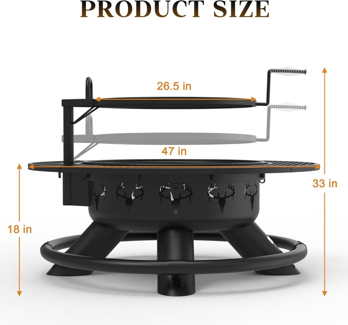 BALI OUTDOORS Fire Pit with Poker, 40 inch Outdoor Fire Pit Patio, Wood Burning Firepits for Outside with Grill - Image 12