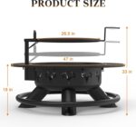 BALI OUTDOORS Fire Pit with Poker, 40 inch Outdoor Fire Pit Patio, Wood Burning Firepits for Outside with Grill - Image 12