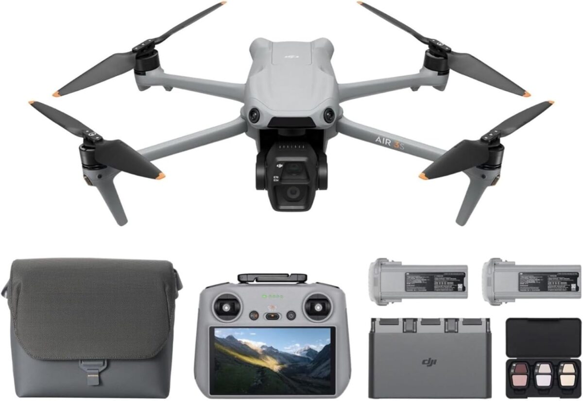 DJI Air 3S Fly More Combo (RC 2 Screen Remote Controller), Drone with 1" CMOS Wide-Angle & Medium Tele Camera for Adults, 4K/60fps, Omnidirectional Sensing & 3 Batteries for Extended Flight Time - Image 9