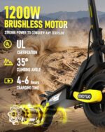 EOEOTWO Electric Scooter for Adults, 1200W Motor Fast E Scooter, Foldable - Image 2