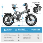 EK6 Magnesium Folding Ebike - Image 9