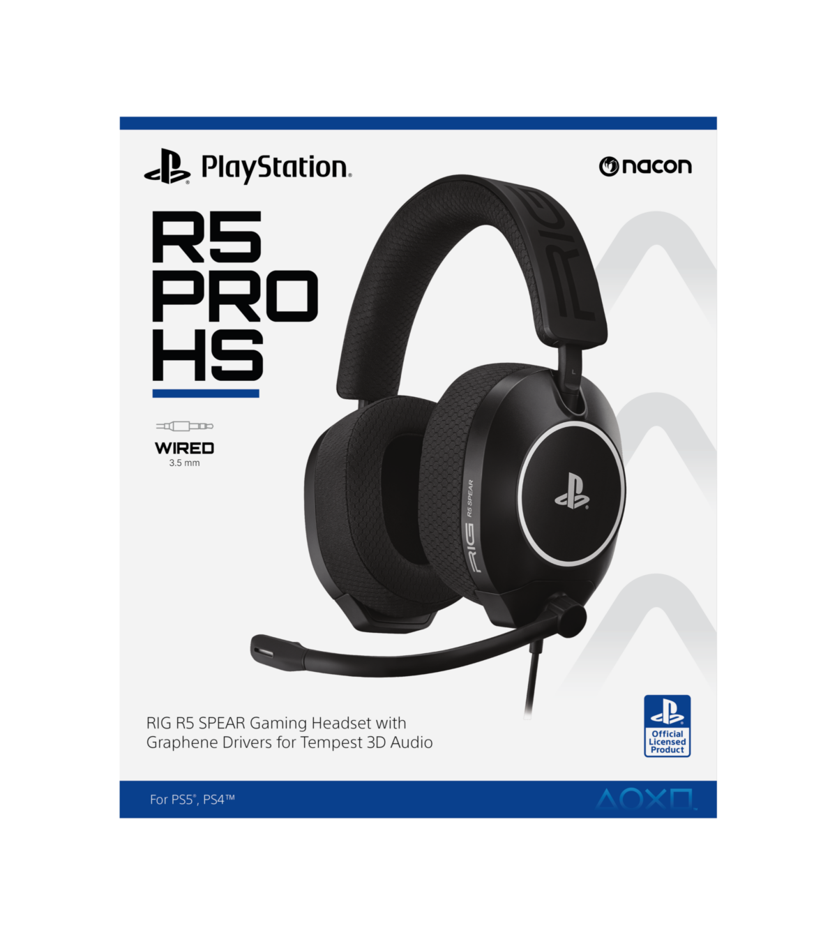 RIG R5 SPEAR PRO HS Wired Gaming Headset Officially Licensed for PlayStation, PS5, PS4, PC - 40mm Graphene Drivers, Optimized for Tempest 3D Audio, Flip-to-Mute Mic, Memory Foam Cushions, 3.5mm - Black - Image 10