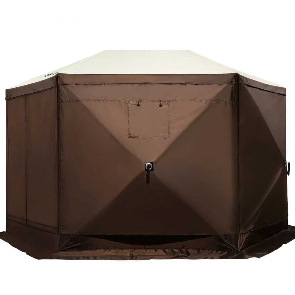 VEVOR Camping Gazebo Screen Tent, 12*12ft, 6 Sided Pop-up Canopy Shelter Tent with Mesh Windows, Portable Carry Bag, Stakes, Large Shade Tents for Outdoor Camping, Lawn and Backyard - Image 13