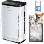 Heapets P339 Pet Air Purifier Large Home up to 4200 sq ft, Suck up Floating Cat Dog Hair, 7-Stage Filter Anion Activated Carbon HEPA Air Purifiers WiFi for Dander Odor Allergies Smoke Dust, Zero Ozone