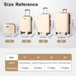 AAIVV 4 Piece Luggage Set Expandable ABS Travel Suitcase Set TSA Lock Hardshell Durable Lightweight Traveling Luggage Sets Gift for Back to School (Amy Green, 28in26in20in13in) - Image 2