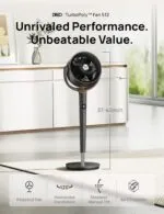 DREO Fan for Bedroom, 120° Oscillating Standing Fans, Quiet Floor Fan with DC Motor, 100ft Pedestal Fans for Room, 9 Speeds, 4 modes, 20dB, 120° Manual Vertical, 37-42" Adjustable Height, 9H Timer (复制) - Image 2