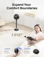 DREO Fan for Bedroom, 120° Oscillating Standing Fans, Quiet Floor Fan with DC Motor, 100ft Pedestal Fans for Room, 9 Speeds, 4 modes, 20dB, 120° Manual Vertical, 37-42" Adjustable Height, 9H Timer (复制) - Image 5
